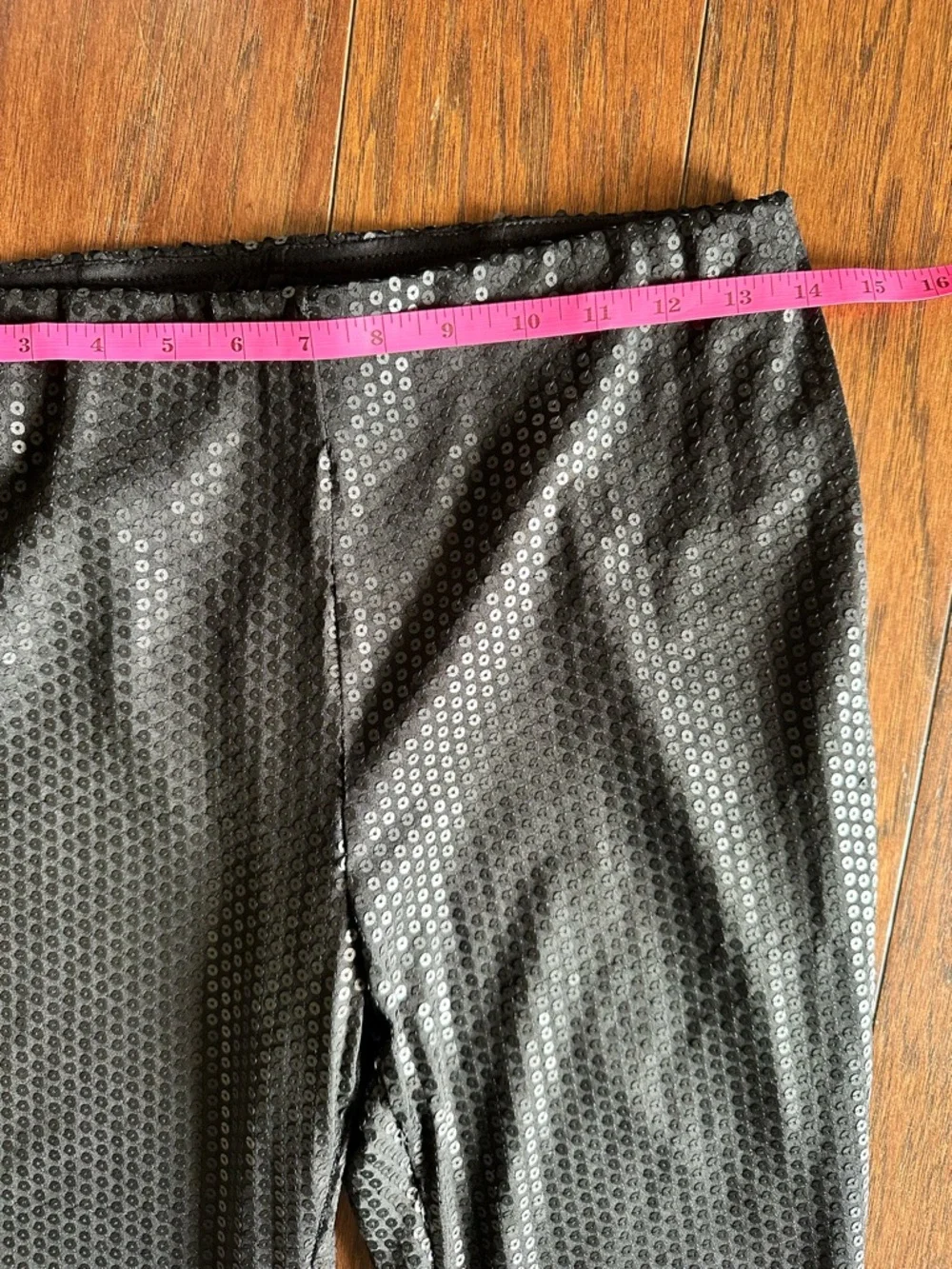 Glamorous Black Sequin Flare Pull On Pants - Picture 4 of 6